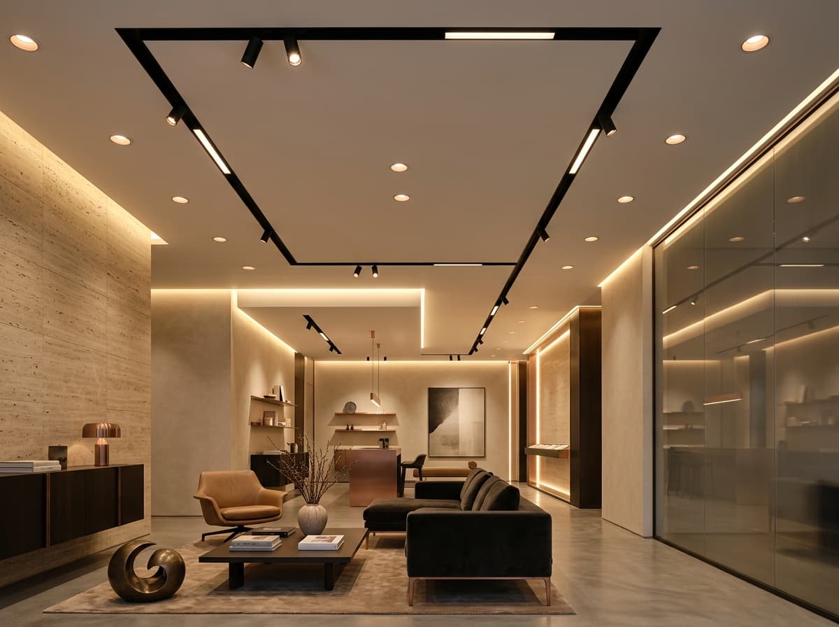 Copper Stone Architectural Lighting in modern interior space